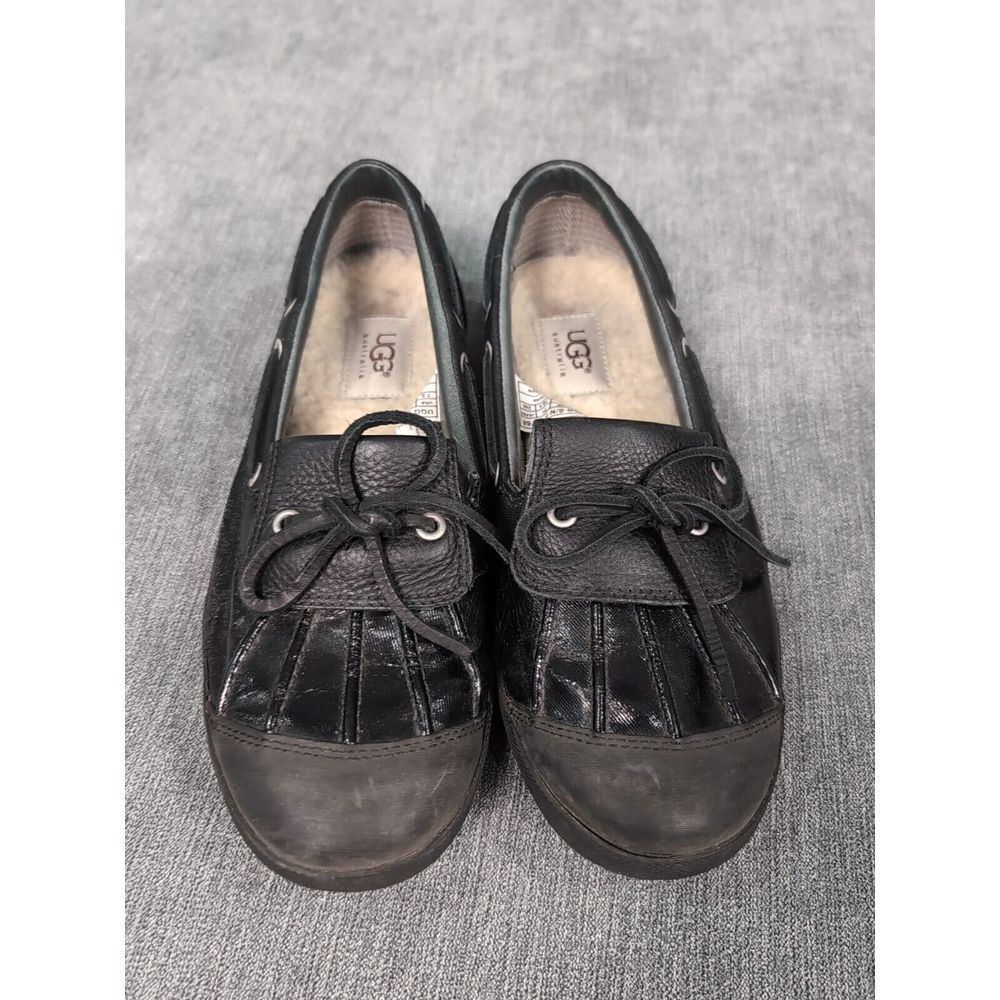 UGG Australia Ashdale 1901 Black Duck Water Shoes Sheepskin Leather Women's 7.5